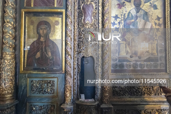 Inside he Patriarchal Cathedral Church of St. George at the Ecumenical Patriarchate of Constantinople of the Eastern Orthodox Church known a...