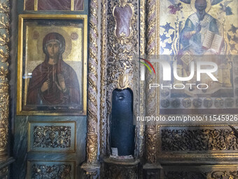 Inside he Patriarchal Cathedral Church of St. George at the Ecumenical Patriarchate of Constantinople of the Eastern Orthodox Church known a...