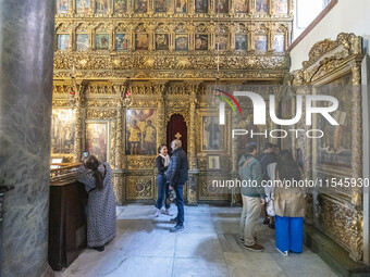 Inside he Patriarchal Cathedral Church of St. George at the Ecumenical Patriarchate of Constantinople of the Eastern Orthodox Church known a...