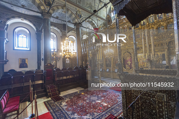 Inside he Patriarchal Cathedral Church of St. George at the Ecumenical Patriarchate of Constantinople of the Eastern Orthodox Church known a...