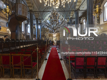 Inside he Patriarchal Cathedral Church of St. George at the Ecumenical Patriarchate of Constantinople of the Eastern Orthodox Church known a...