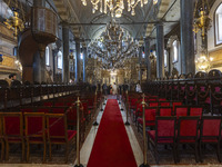 Inside he Patriarchal Cathedral Church of St. George at the Ecumenical Patriarchate of Constantinople of the Eastern Orthodox Church known a...