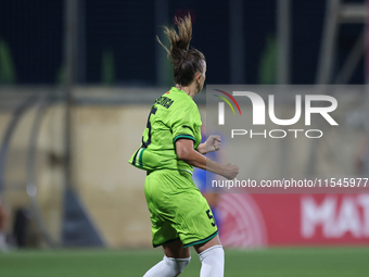 Marijana Jankov of Breznica reacts after scoring the 1-0 goal during the UEFA Women's Champions League First qualifying round, Semi-finals C...