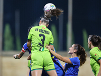 Anastasija Bulic of Breznica heads the ball during the UEFA Women's Champions League First qualifying round, Semi-finals CP-Group 4 soccer m...