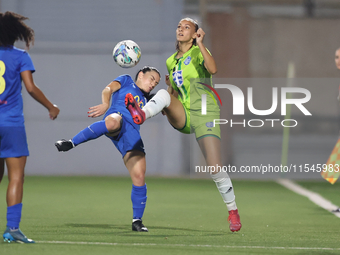 Anastasija Bulic (R) of Breznica is in action during the UEFA Women's Champions League First qualifying round, Semi-finals CP-Group 4 soccer...