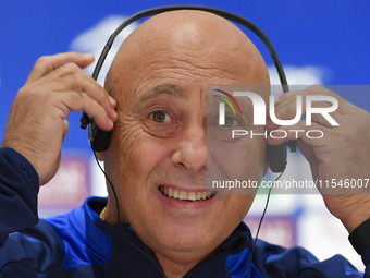 Qatar national team head coach Marquez Lopez attends a press conference at Ahmad Bin Ali Stadium in Al Rayyan, Qatar, on September 4, 2024,...