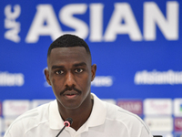 Qatar national team player Moez Al Ali attends a press conference at Ahmad Bin Ali Stadium in Al Rayyan, Qatar, on September 4, 2024, ahead...