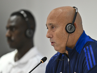 Qatar national team head coach Marquez Lopez attends a press conference at Ahmad Bin Ali Stadium in Al Rayyan, Qatar, on September 4, 2024,...