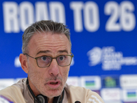 United Arab Emirates national team head coach Paulo Bento attends a press conference at Ahmad Bin Ali Stadium in Al Rayyan, Qatar, on Septem...