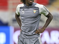 Junior Ndiaye of the United Arab Emirates National team trains at Ahmad Bin Ali Stadium in Al Rayyan, Qatar, on September 4, 2024, on the ev...