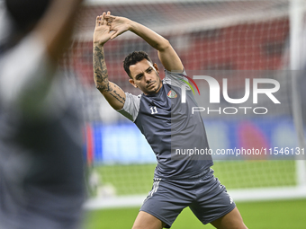 Caio Canedo of the United Arab Emirates National team trains at Ahmad Bin Ali Stadium in Al Rayyan, Qatar, on September 4, 2024, on the eve...