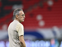 Head coach Paulo Bento of the United Arab Emirates National Team attends a training session at Ahmad Bin Ali Stadium in Al Rayyan, Qatar, on...