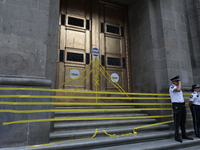 Police guard the exterior of the Supreme Court of Justice of the Nation in Mexico City, Mexico, on September 4, 2024, where a work stoppage...