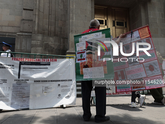 A group of people demonstrates outside the Supreme Court of Justice of the Nation in Mexico City, Mexico, on September 4, 2024, where they h...