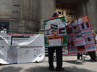 A group of people demonstrates outside the Supreme Court of Justice of the Nation in Mexico City, Mexico, on September 4, 2024, where they h...