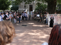 Pro-Palestine demonstrators protest at Georgetown University in Washington, D.C. on September 4, 2024. (