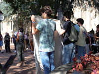 Pro-Palestine demonstrators protest at Georgetown University in Washington, D.C. on September 4, 2024. (