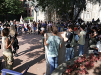 Pro-Palestine demonstrators protest at Georgetown University in Washington, D.C. on September 4, 2024. (