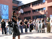 Pro-Palestine demonstrators protest at Georgetown University in Washington, D.C. on September 4, 2024. (