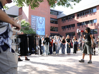 Pro-Palestine demonstrators protest at Georgetown University in Washington, D.C. on September 4, 2024. (