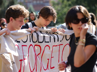 Pro-Palestine demonstrators protest at Georgetown University in Washington, D.C. on September 4, 2024. (