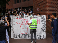 Pro-Palestine demonstrators protest at Georgetown University in Washington, D.C. on September 4, 2024. (