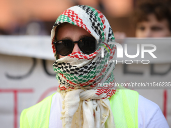 Pro-Palestine demonstrators protest at Georgetown University in Washington, D.C. on September 4, 2024. (