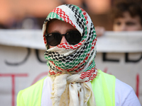 Pro-Palestine demonstrators protest at Georgetown University in Washington, D.C. on September 4, 2024. (