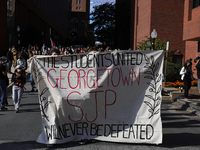 Pro-Palestine demonstrators protest at Georgetown University in Washington, D.C. on September 4, 2024. (