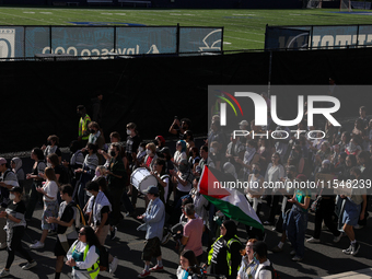 Pro-Palestine demonstrators protest at Georgetown University in Washington, D.C. on September 4, 2024. (