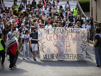 Pro-Palestine demonstrators protest at Georgetown University in Washington, D.C. on September 4, 2024. (