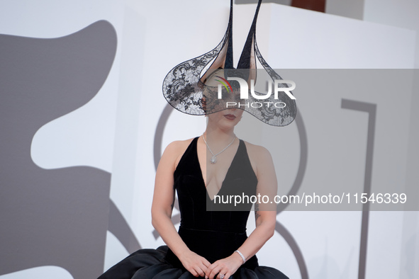 Lady Gaga attends the ''Joker: Folie a Deux'' red carpet during the 81st Venice International Film Festival at Sala Grande in Venice, Italy,...