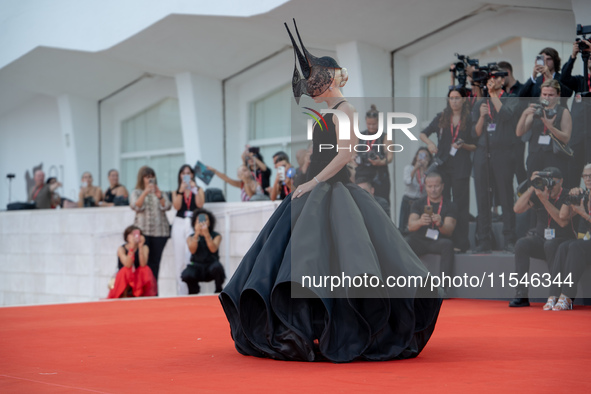 Lady Gaga attends the ''Joker: Folie a Deux'' red carpet during the 81st Venice International Film Festival at Sala Grande in Venice, Italy,...