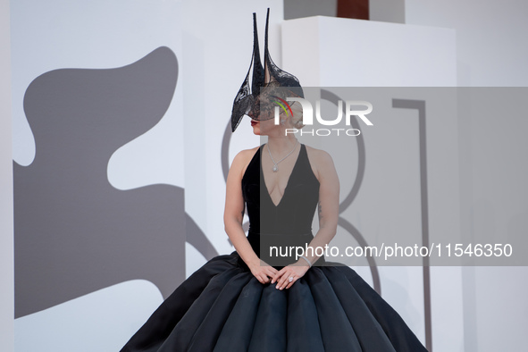 Lady Gaga attends the ''Joker: Folie a Deux'' red carpet during the 81st Venice International Film Festival at Sala Grande in Venice, Italy,...