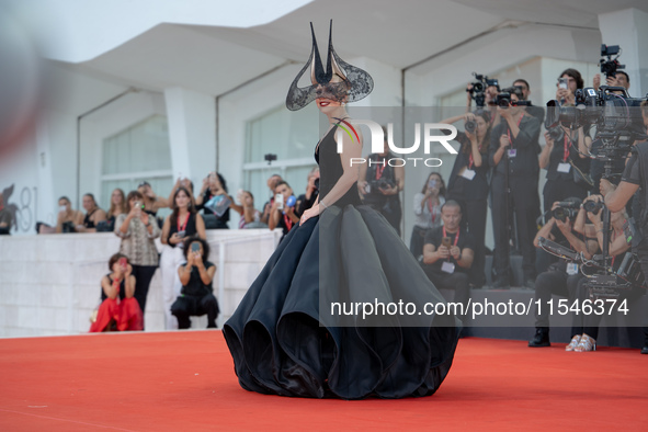 Lady Gaga attends the ''Joker: Folie a Deux'' red carpet during the 81st Venice International Film Festival at Sala Grande in Venice, Italy,...