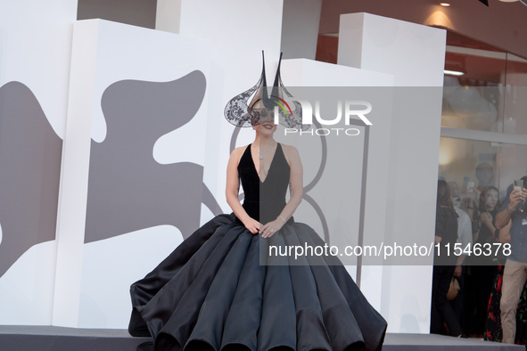 Lady Gaga attends the ''Joker: Folie a Deux'' red carpet during the 81st Venice International Film Festival at Sala Grande in Venice, Italy,...