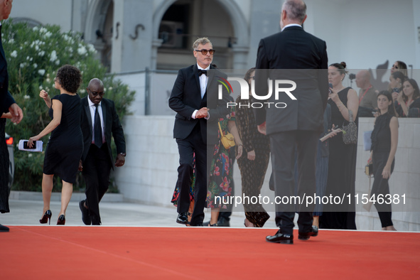 Joaquin Phoenix attends the ''Joker: Folie a Deux'' red carpet during the 81st Venice International Film Festival at Sala Grande in Venice,...