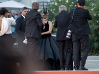 Lady Gaga and Michael Polansky attend the ''Joker: Folie a Deux'' red carpet during the 81st Venice International Film Festival at Sala Gran...