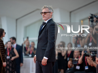 Joaquin Phoenix attends the ''Joker: Folie a Deux'' red carpet during the 81st Venice International Film Festival at Sala Grande in Venice,...