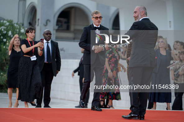 Joaquin Phoenix attends the ''Joker: Folie a Deux'' red carpet during the 81st Venice International Film Festival at Sala Grande in Venice,...