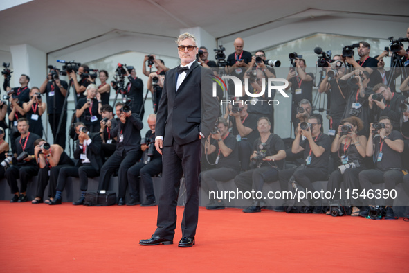 Joaquin Phoenix attends the ''Joker: Folie a Deux'' red carpet during the 81st Venice International Film Festival at Sala Grande in Venice,...