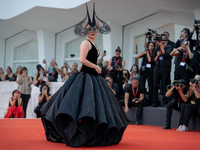 Lady Gaga attends the ''Joker: Folie a Deux'' red carpet during the 81st Venice International Film Festival at Sala Grande in Venice, Italy,...