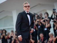 Joaquin Phoenix attends the ''Joker: Folie a Deux'' red carpet during the 81st Venice International Film Festival at Sala Grande in Venice,...