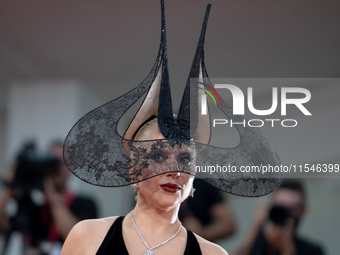 Lady Gaga attends the ''Joker: Folie a Deux'' red carpet during the 81st Venice International Film Festival at Sala Grande in Venice, Italy,...