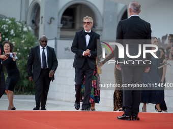 Joaquin Phoenix attends the ''Joker: Folie a Deux'' red carpet during the 81st Venice International Film Festival at Sala Grande in Venice,...