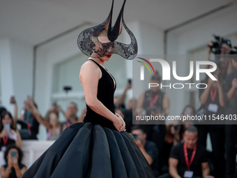 Lady Gaga attends the ''Joker: Folie a Deux'' red carpet during the 81st Venice International Film Festival at Sala Grande in Venice, Italy,...