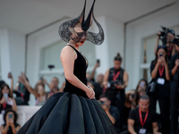 Lady Gaga attends the ''Joker: Folie a Deux'' red carpet during the 81st Venice International Film Festival at Sala Grande in Venice, Italy,...