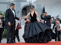 Lady Gaga and Michael Polansky attend the ''Joker: Folie a Deux'' red carpet during the 81st Venice International Film Festival at Sala Gran...