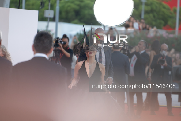 Lady Gaga attends the ''Joker: Folie a Deux'' red carpet during the 81st Venice International Film Festival at Sala Grande in Venice, Italy,...