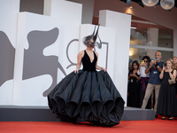 Lady Gaga attends the ''Joker: Folie a Deux'' red carpet during the 81st Venice International Film Festival at Sala Grande in Venice, Italy,...